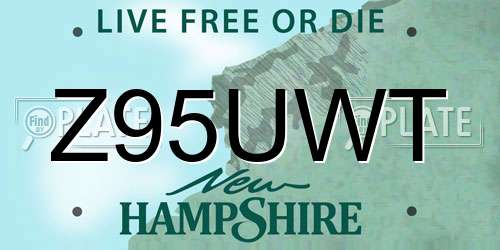 Z95UWT New Hampshire License Plate