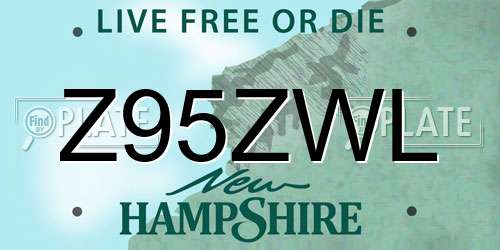 Z95ZWL New Hampshire License Plate