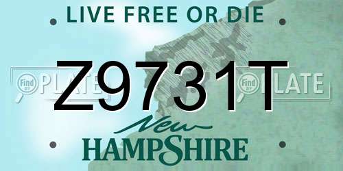 Z9731T New Hampshire License Plate