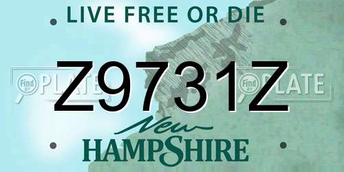 Z9731Z New Hampshire License Plate