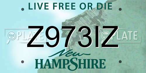 Z973IZ New Hampshire License Plate