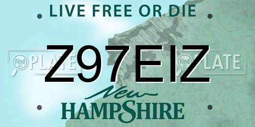 Z97EIZ New Hampshire License Plate