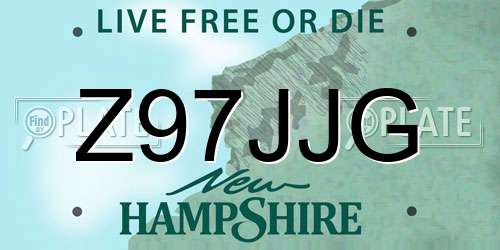 Z97JJG New Hampshire License Plate