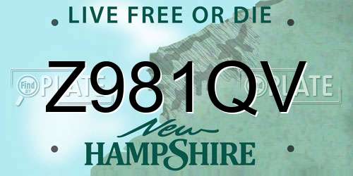 Z981QV New Hampshire License Plate