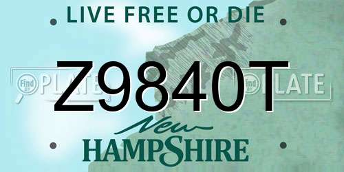 Z9840T New Hampshire License Plate