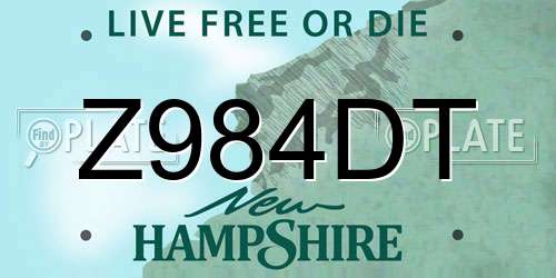 Z984DT New Hampshire License Plate