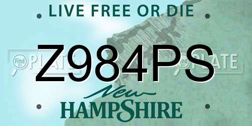 Z984PS New Hampshire License Plate
