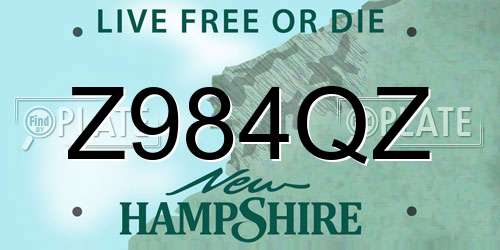 Z984QZ New Hampshire License Plate