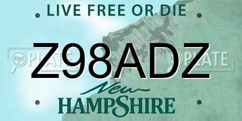 Z98ADZ New Hampshire License Plate