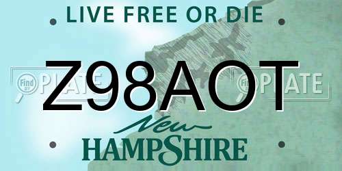 Z98AOT New Hampshire License Plate