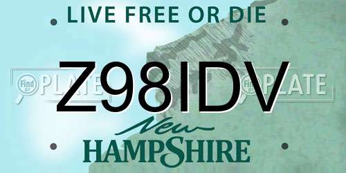 Z98IDV New Hampshire License Plate