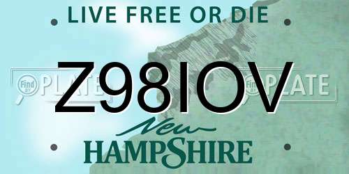 Z98IOV New Hampshire License Plate