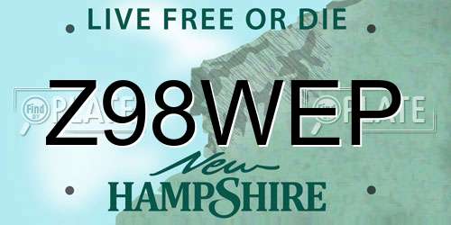 Z98WEP New Hampshire License Plate