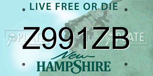 Z991ZB New Hampshire License Plate