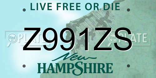 Z991ZS New Hampshire License Plate