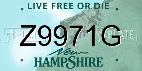 Z9971G New Hampshire License Plate