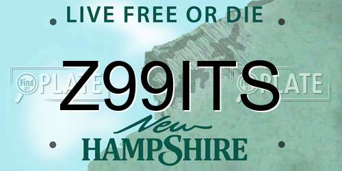 Z99ITS New Hampshire License Plate
