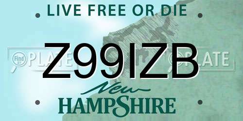 Z99IZB New Hampshire License Plate