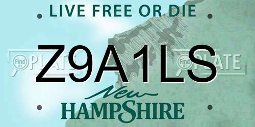 Z9A1LS New Hampshire License Plate