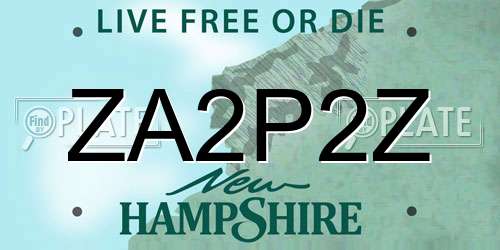 ZA2P2Z New Hampshire License Plate