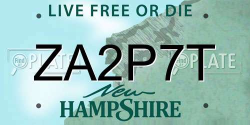 ZA2P7T New Hampshire License Plate