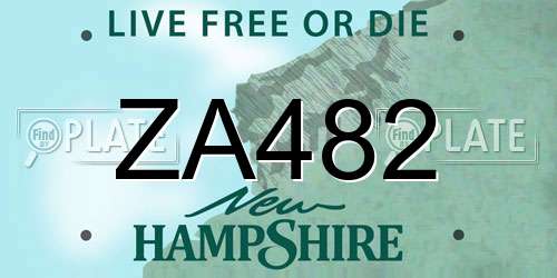 ZA482 New Hampshire License Plate