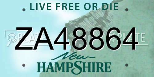 ZA48864 New Hampshire License Plate