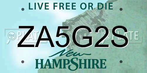 ZA5G2S New Hampshire License Plate