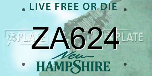 ZA624 New Hampshire License Plate