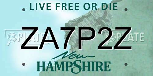 ZA7P2Z New Hampshire License Plate