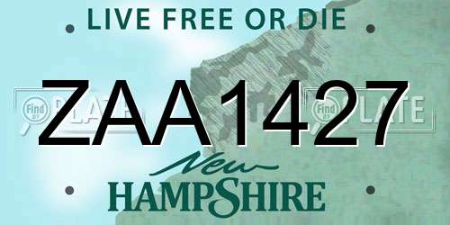 ZAA1427 New Hampshire License Plate