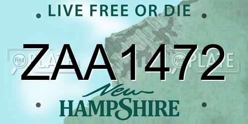 ZAA1472 New Hampshire License Plate