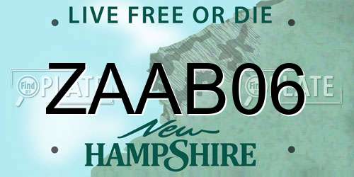 ZAAB06 New Hampshire License Plate