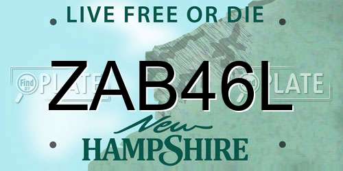 ZAB46L New Hampshire License Plate