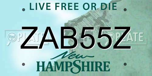 ZAB55Z New Hampshire License Plate