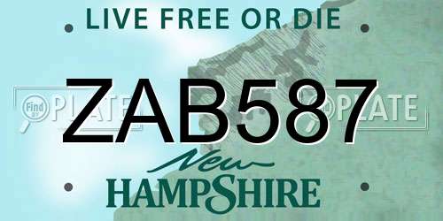 ZAB587 New Hampshire License Plate
