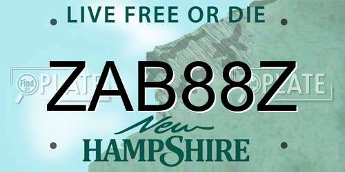 ZAB88Z New Hampshire License Plate