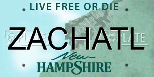 ZACHATL New Hampshire License Plate