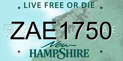 ZAE1750 New Hampshire License Plate
