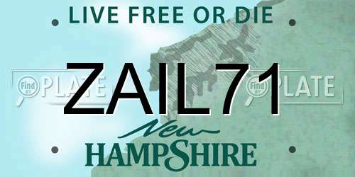 ZAIL71 New Hampshire License Plate
