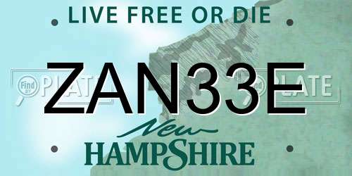 ZAN33E New Hampshire License Plate