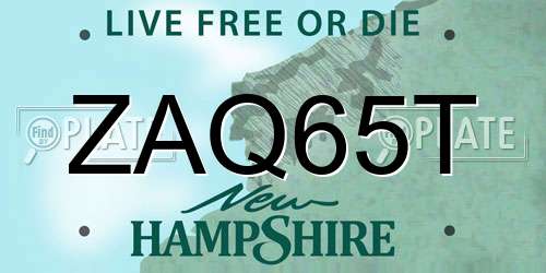 ZAQ65T New Hampshire License Plate