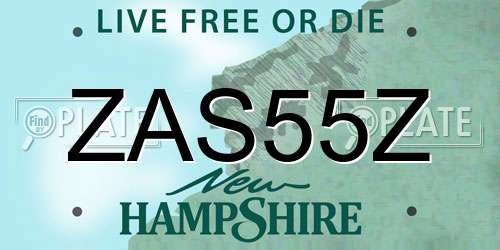 ZAS55Z New Hampshire License Plate