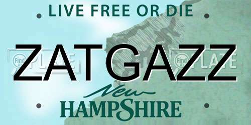 ZATGAZZ New Hampshire License Plate