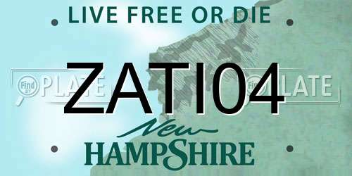 ZATI04 New Hampshire License Plate