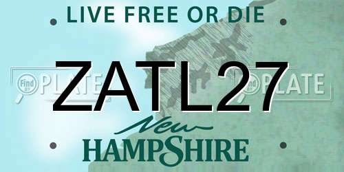 ZATL27 New Hampshire License Plate