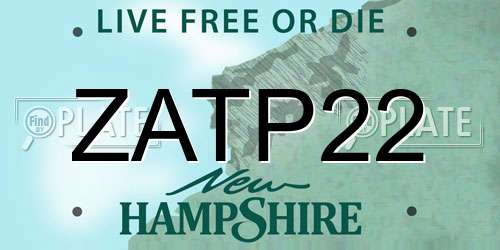 ZATP22 New Hampshire License Plate