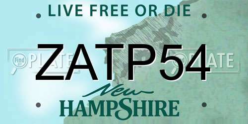 ZATP54 New Hampshire License Plate