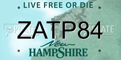 ZATP84 New Hampshire License Plate