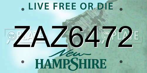 ZAZ6472 New Hampshire License Plate